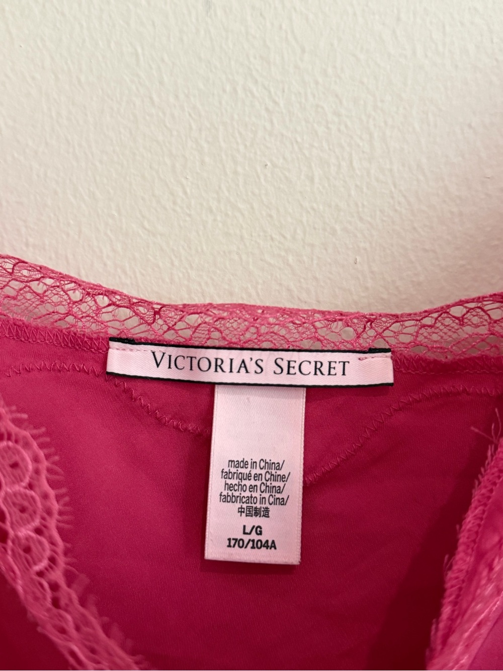 Victoria’s Secret Pink Lace-Trim Satin Cami Top Size Large - Picture 5 of 9